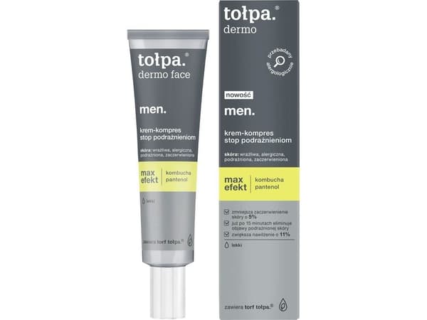 Tolpa Dermo men. Max effektkräm – kompress mot irritation 40 ml