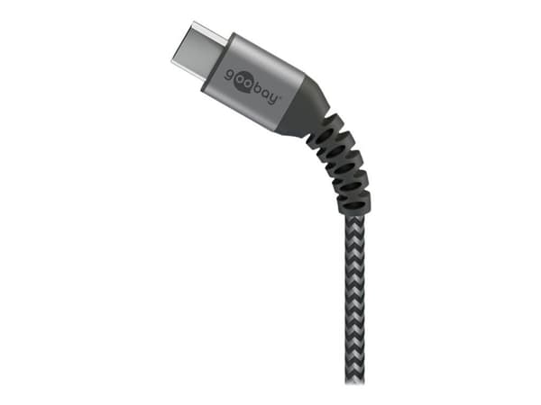 Wentronic 49297, 2 m, USB C, USB A, USB 2.0, 480 Mbit/s, Musta, Harmaa