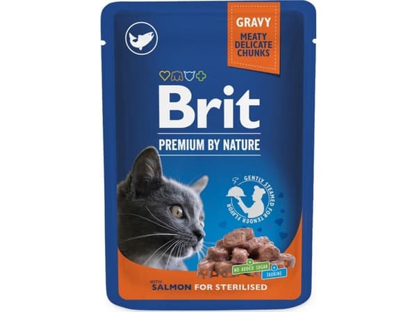 Brit kattfoder premium lax för steriliserade 100 g portionspåse 111833 460