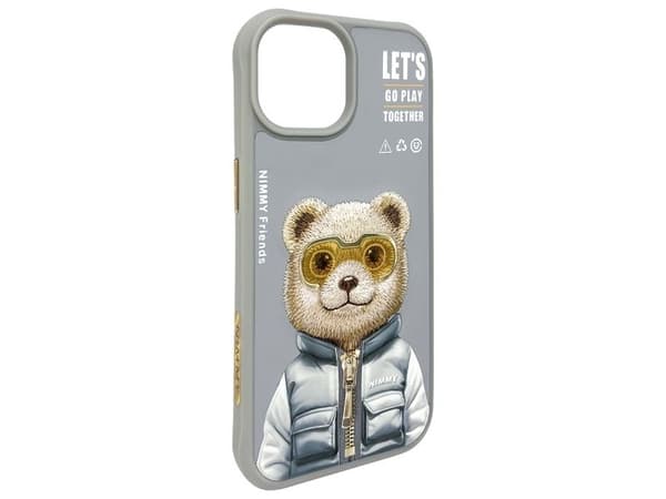 Nimmy Cool&amp;Cute 2.0 Bear Case for iPhone 15 - Gray