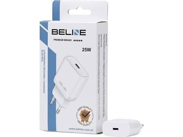 Beline lader 1x USB-C 25W hvit (kun hode), PD 3.0 BLNCW25 GaN