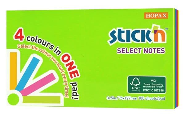 Magic Notesblok 76x127 100 Blad Assorterat Neon