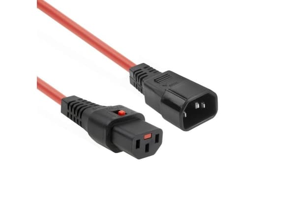 ACT Powercord C13 IEC Lock - C14 red 1 m, PC1385