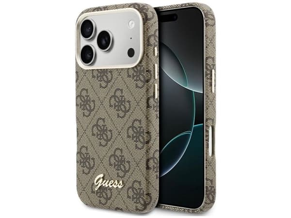 Guess 4G Script MagSafe-deksel for iPhone 17 Pro - brun