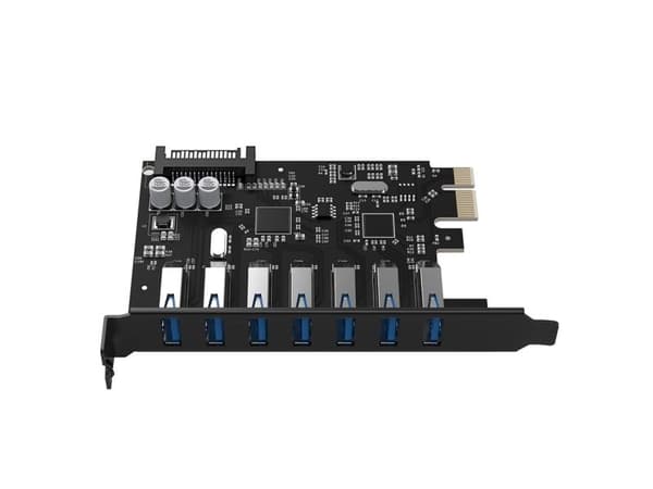 Orico PVU3 PCI-E ekspansjonskort med 7x USB 3.0 til stasjonær PC - svart