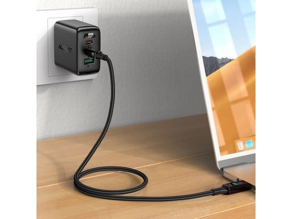 USB-kabel Acefast USB-C til USB-C 1,2 m svart