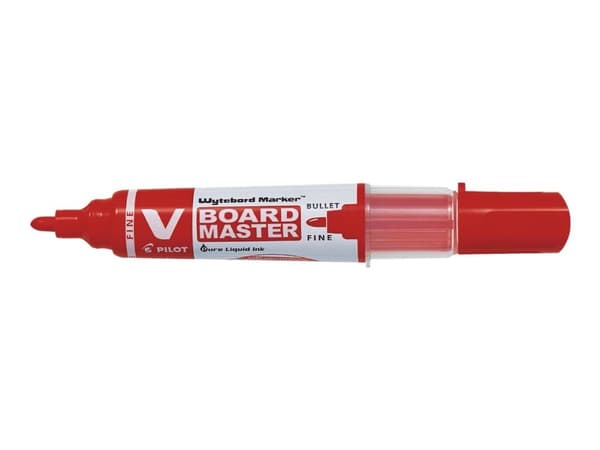 Whiteboardmarkör Pilot V-Board Master, rund, box med 5 färger