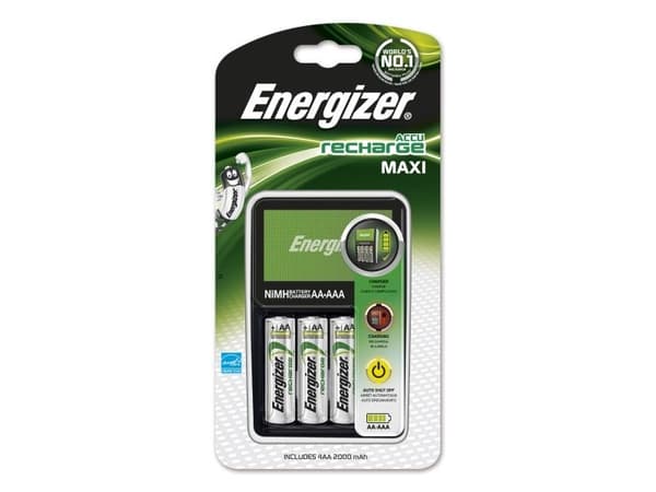 Batterioplader, Energizer Recharge Maxi, til AA og AAA