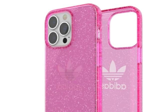 Adidas OR Protective klart glitter-deksel til iPhone 13 Pro / iPhone 13 - rosa