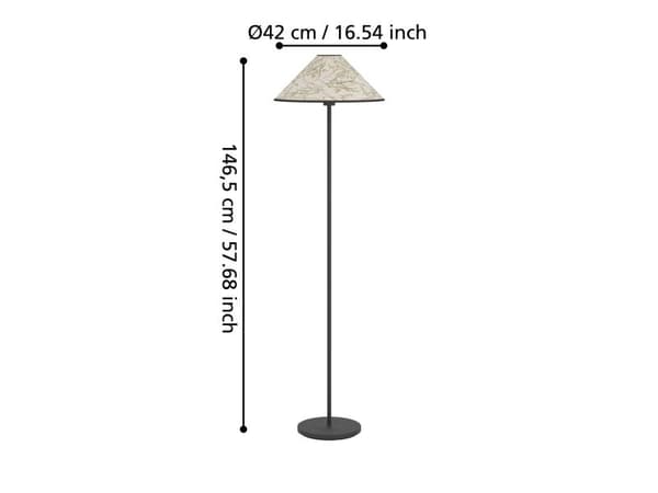 EGLO OXPARK gulvlampe H1465 E27 bambusblad lys