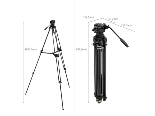 SmallRig 4686, 3 ben, Sort, 187 cm, 4,1 kg