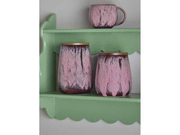 CREATIVE COLLECTION Rayen burk med lock, rosa, stengods
