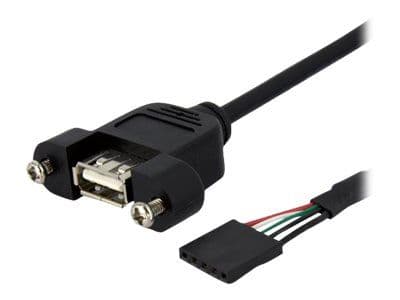 StarTech.com 1 ft Panel Mount USB Cable - USB A to Motherboard Header Cable Adapter F/F - USB 2.0 internal Cable (USBPNLAFHD1) - USB-intern till ex...