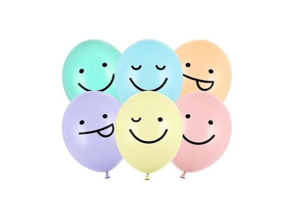 Smileyballonger 30 cm, 6 st