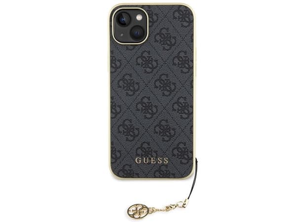 Guess 4G Charms Collection-etui til iPhone 15 Plus - grå