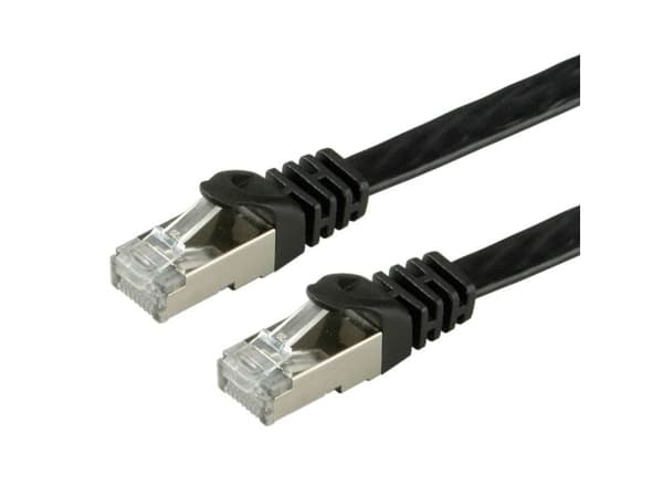 VALUE FTP Cat.6 Flat Network Cable, black 3 m, F/UTP (FTP), musta