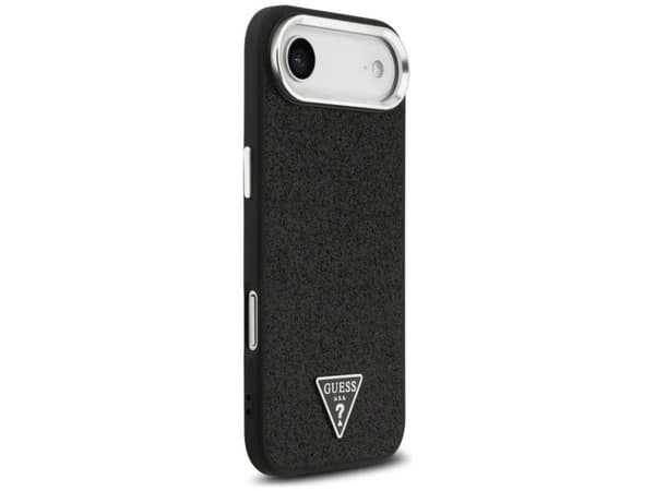 Guess glitter trekant-logo etui med MagSafe til iPhone Air - sort