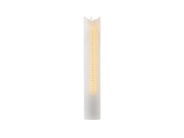 Sirius Sara kalenderljus - vit med silver siffror - H 29 cm
