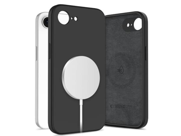 Tech-Protect silikondeksel med MagSafe for iPhone 16e / 17e - svart