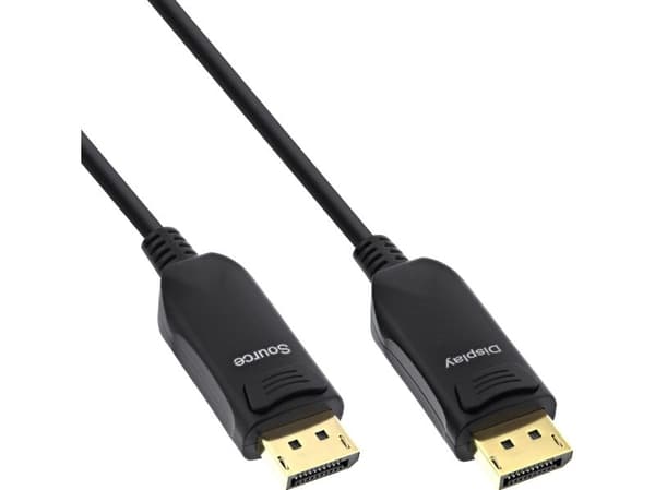 InLine® DisplayPort 2.1 AOC -kaapeli, UHBR, musta, 20m