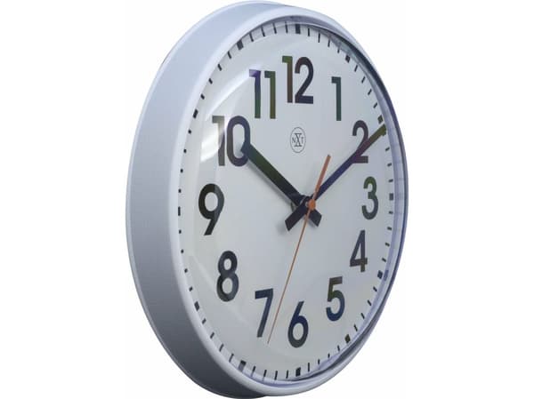 NeXtime Peter, Vägg, Analog clock, Rund, Vit, Plast, Batteri
