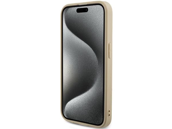 Guess Saffiano Iridescent Script fodral för iPhone 14 Pro - guld