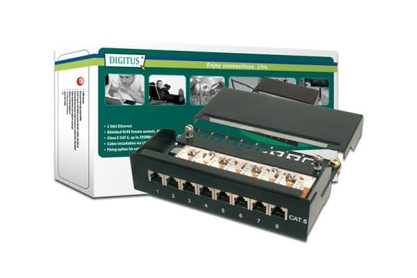 DIGITUS DN-91608SD - Patch-panel - CAT 5e - 1U - 8 portar