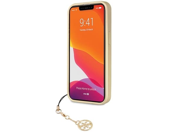 Guess 4G Charms Collection-deksel til iPhone 14 Pro - grå