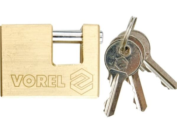 Vorel Brass Spindle Padlock 75mm 3 Keys 77212