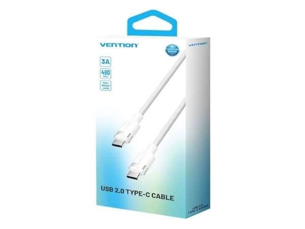Vention USB-kabel USB-C till USB-C 1 m vit (TRDWF)