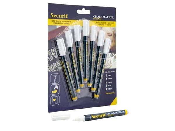 Securit kritmarker vit 1-2 mm - 7 st./förp.