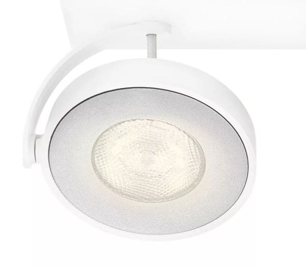 Philips Dimmable LED Clockwork-spotlys til tak/vegg, 2 stk., Overflateegnet, Ikke-utskiftbare pærer, 2 ampuller, LED, 2700 K, Hvit