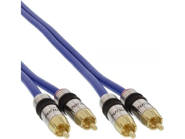 InLine 89730P, Hanstik, 2 x RCA, Hanstik, 30 m, Blå