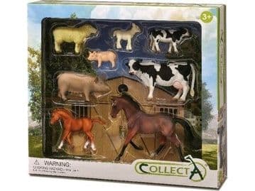 Samlfigurer Collecta gårdsdyr. Sett med 8 deler