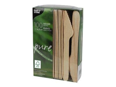 PAPSTAR Einweg-Messer pure, Holz, 100 St.