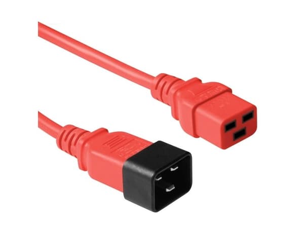 Nätkabel C19 till C20 röd 0,6 m