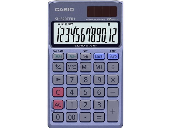 Casio SL-320TER+ - Fickkalkylator - 12 siffror - batteri, solcellspanel