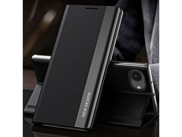 Sleep Case Pro etui for iPhone 16e / 17e med klaff og stativ - svart