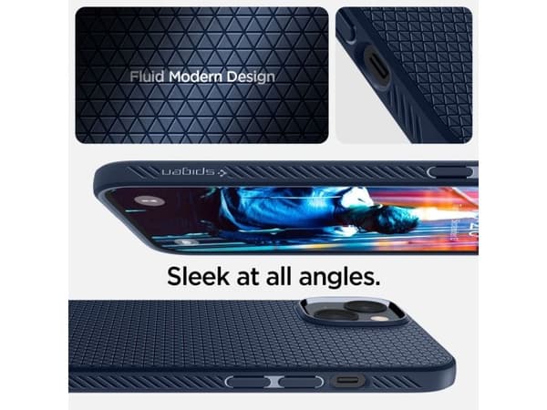 Spigen ACS04892, Mobilskal, Apple, iPhone 14 Plus, 17 cm (6.7"), Blå