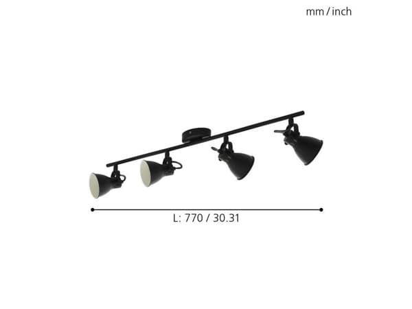 EGLO SERAS SPOT 4X240 LM SORT