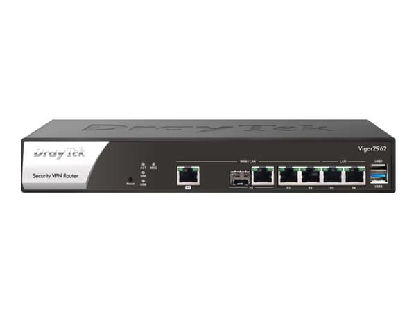 Draytek Vigor 2962, Ethernet WAN, 2.5 Gigabit Ethernet, Musta, Valkoinen