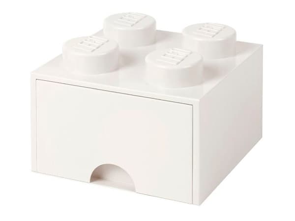 Lego förvaringslåda - 4 knoppar - vit