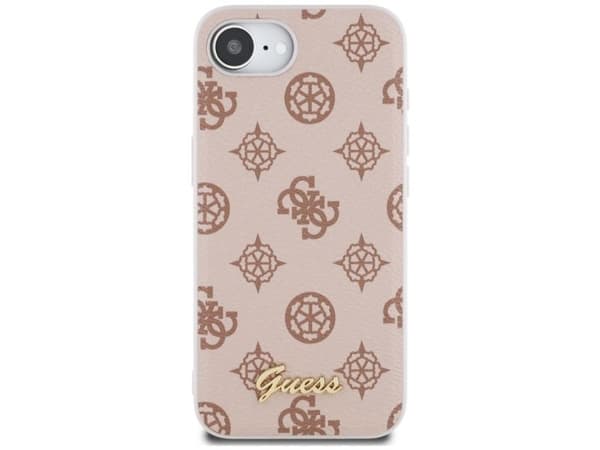 Guess Peony Script MagSafe-skal till iPhone 16e – brun