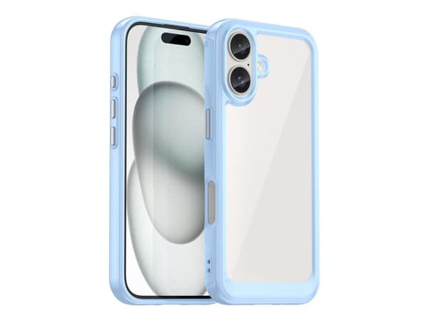 Hurtel Outer Space-deksel med gelramme til iPhone 16 Plus - blå