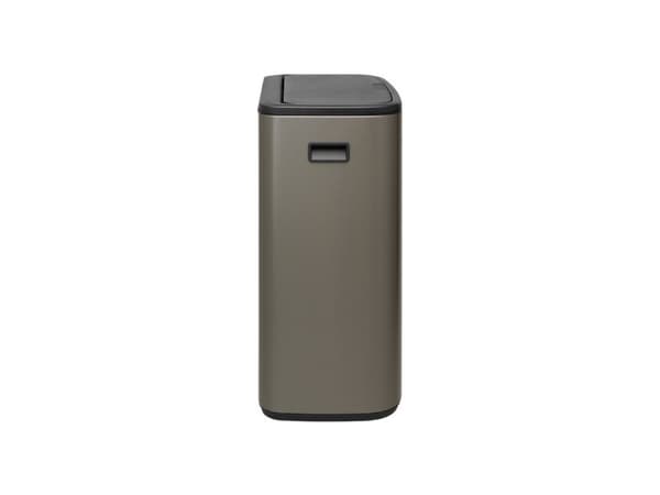 Brabantia Bo Touch Bin, 60 l, Rektangulær, Plast, Sort, Platina, Plast, 545 mm