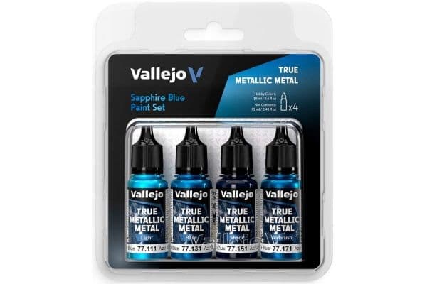 Vallejo Vallejo: 77.256 - True Metallic Metal - Sapphire Blue Paint Set