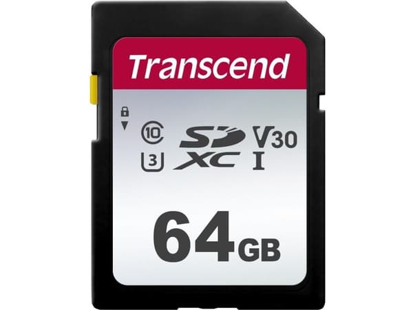 Transcend 300S - Flashminnekort - 64 GB - Video Class V10 / UHS-I U1 / Class10 - SDXC UHS-I