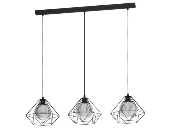 EGLO VERNHAM bordlampe 3L E27 sort/sort transparent