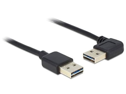 Delock EASY-USB - USB-kaapeli - USB (han) til USB (han) - USB 2.0 - 1 m - 90° stikforbindelse - lajittelu
