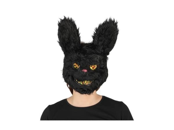 Sort uhyggelig kaninmaske